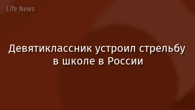 Девятиклассник устроил стрельбу в школе в России