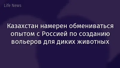 Казахстан намерен обмениваться опытом с Россией по созданию вольеров для диких животных