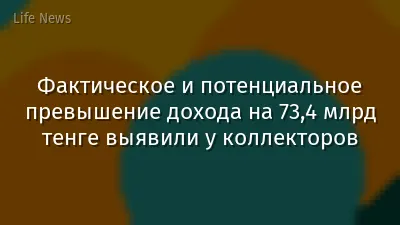Фактическое и потенциальное превышение дохода на 73,4 млрд тенге выявили у коллекторов