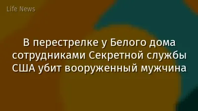 В перестрелке у Белого дома сотрудниками Секретной службы США убит вооруженный мужчина