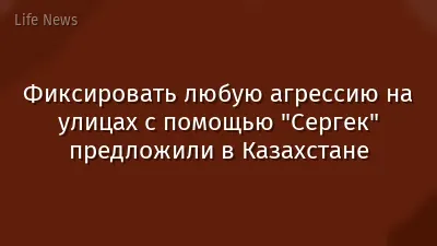 Фиксировать любую агрессию на улицах с помощью "Сергек" предложили в Казахстане