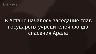 В Астане началось заседание глав государств-учредителей фонда спасения Арала