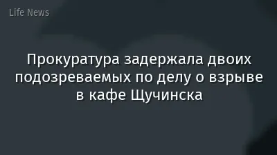 Прокуратура задержала двоих подозреваемых по делу о взрыве в кафе Щучинска