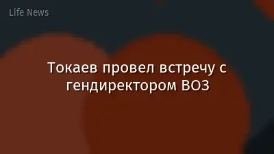 Токаев провел встречу с гендиректором ВОЗ