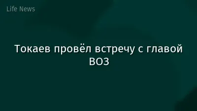 Токаев провёл встречу с главой ВОЗ