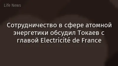 Сотрудничество в сфере атомной энергетики обсудил Токаев с главой  Electricité de France