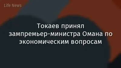 Токаев принял зампремьер-министра Омана по экономическим вопросам