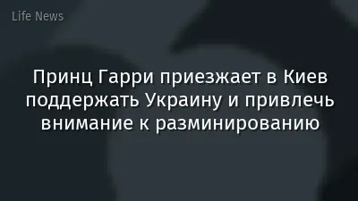 Принц Гарри приезжает в Киев поддержать Украину и привлечь внимание к разминированию