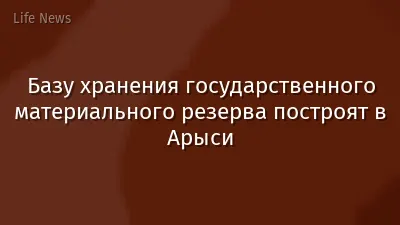 Базу хранения государственного материального резерва построят в Арыси