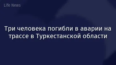 Три человека погибли в аварии на трассе в Туркестанской области
