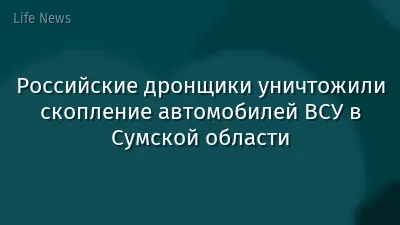 Российские дронщики уничтожили скопление автомобилей ВСУ в Сумской области