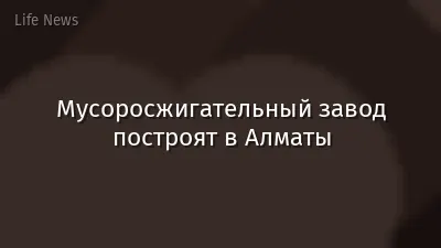 Мусоросжигательный завод построят в Алматы