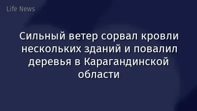 Сильный ветер сорвал кровли нескольких зданий и повалил деревья в Карагандинской области
