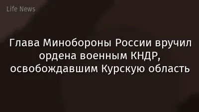 Глава Минобороны России вручил ордена военным КНДР, освобождавшим Курскую область