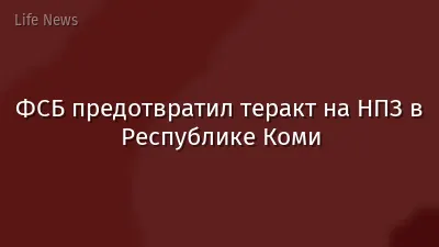 ФСБ предотвратил теракт на НПЗ в Республике Коми