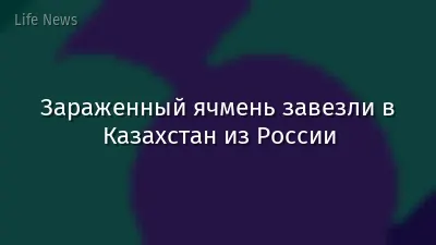 Зараженный ячмень завезли в Казахстан из России