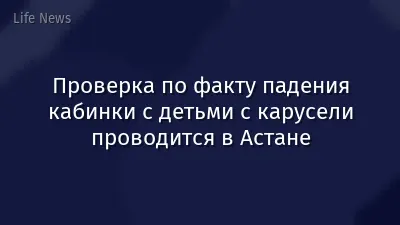 Проверка по факту падения кабинки с детьми с карусели проводится в Астане