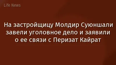 На застройщицу Молдир Суюншали завели уголовное дело и заявили о ее связи с Перизат Кайрат