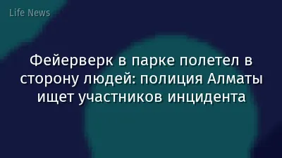 Фейерверк в парке полетел в сторону людей: полиция Алматы ищет участников инцидента