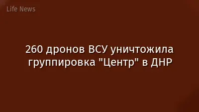 260 дронов ВСУ уничтожила группировка "Центр" в ДНР