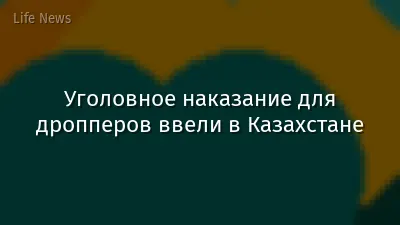 Уголовное наказание для дропперов ввели в Казахстане