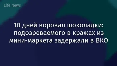 10 дней воровал шоколадки: подозреваемого в кражах из мини-маркета задержали в ВКО