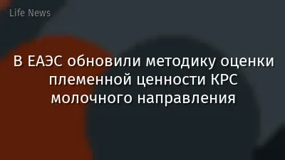 В ЕАЭС обновили методику оценки племенной ценности КРС молочного направления