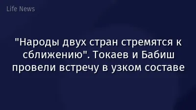 "Народы двух стран стремятся к сближению". Токаев и Бабиш провели встречу в узком составе