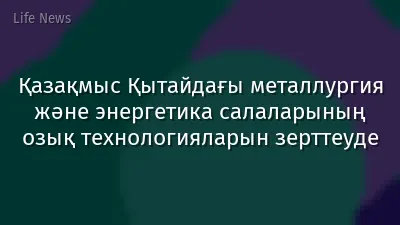 Қазақмыс Қытайдағы металлургия және энергетика салаларының озық технологияларын зерттеуде