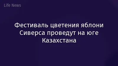 Фестиваль цветения яблони Сиверса проведут на юге Казахстана