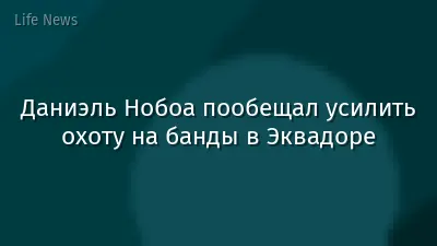 Даниэль Нобоа пообещал усилить охоту на банды в Эквадоре