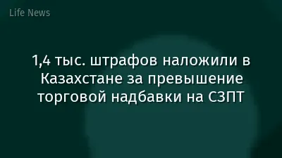 1,4 тыс. штрафов наложили в Казахстане за превышение торговой надбавки на СЗПТ