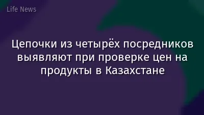 Цепочки из четырёх посредников выявляют при проверке цен на продукты в Казахстане