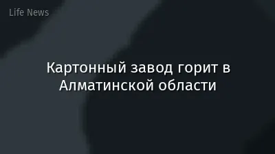 Картонный завод горит в Алматинской области