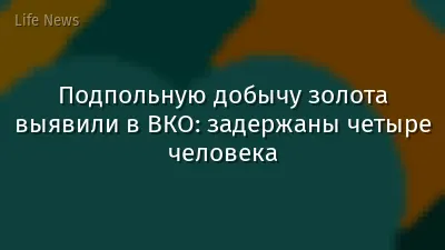Подпольную добычу золота выявили в ВКО: задержаны четыре человека
