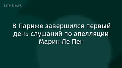 В Париже завершился первый день слушаний по апелляции Марин Ле Пен