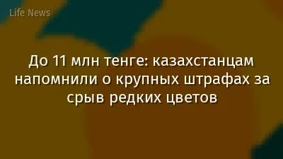 До 11 млн тенге: казахстанцам напомнили о крупных штрафах за срыв редких цветов