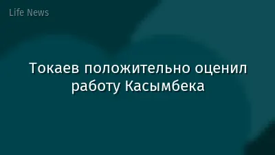 Токаев положительно оценил работу Касымбека
