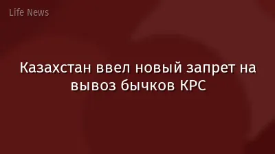 Казахстан ввел новый запрет на вывоз бычков КРС