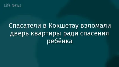 Спасатели в Кокшетау взломали дверь квартиры ради спасения ребёнка