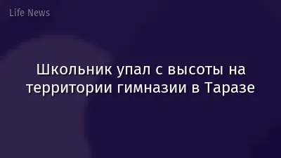 Школьник упал с высоты на территории гимназии в Таразе