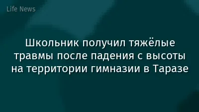 Школьник получил тяжёлые травмы после падения с высоты на территории гимназии в Таразе