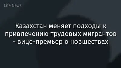 Казахстан меняет подходы к привлечению трудовых мигрантов - вице-премьер о новшествах