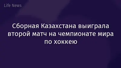 Сборная Казахстана выиграла второй матч на чемпионате мира по хоккею