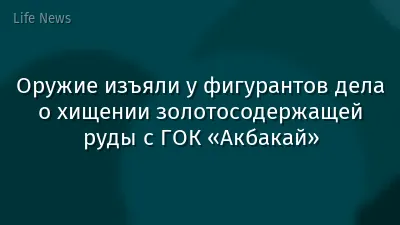 Оружие изъяли у фигурантов дела о хищении золотосодержащей руды с ГОК «Акбакай»