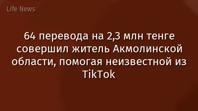 64 перевода на 2,3 млн тенге совершил житель Акмолинской области, помогая неизвестной из TikTok