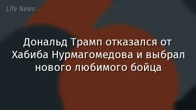 Дональд Трамп отказался от Хабиба Нурмагомедова и выбрал нового любимого бойца