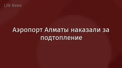 Аэропорт Алматы наказали за подтопление