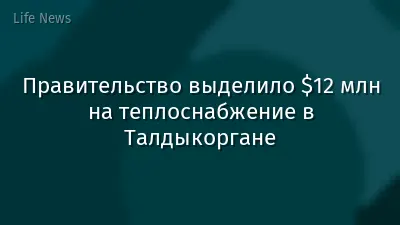 Правительство выделило $12 млн на теплоснабжение в Талдыкоргане