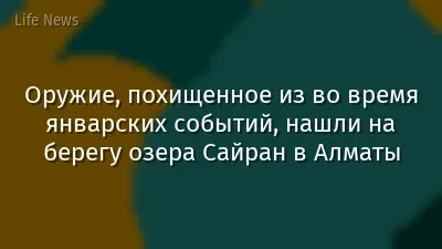 Оружие, похищенное из во время январских событий, нашли на берегу озера Сайран в Алматы